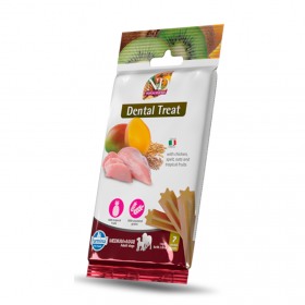 Дентални лакомства за кучета от средни и едри породи N&D Dog Dental Treat Adult Medium and Maxi с пилешко, спелта, овес и тропически плодове 100 гр